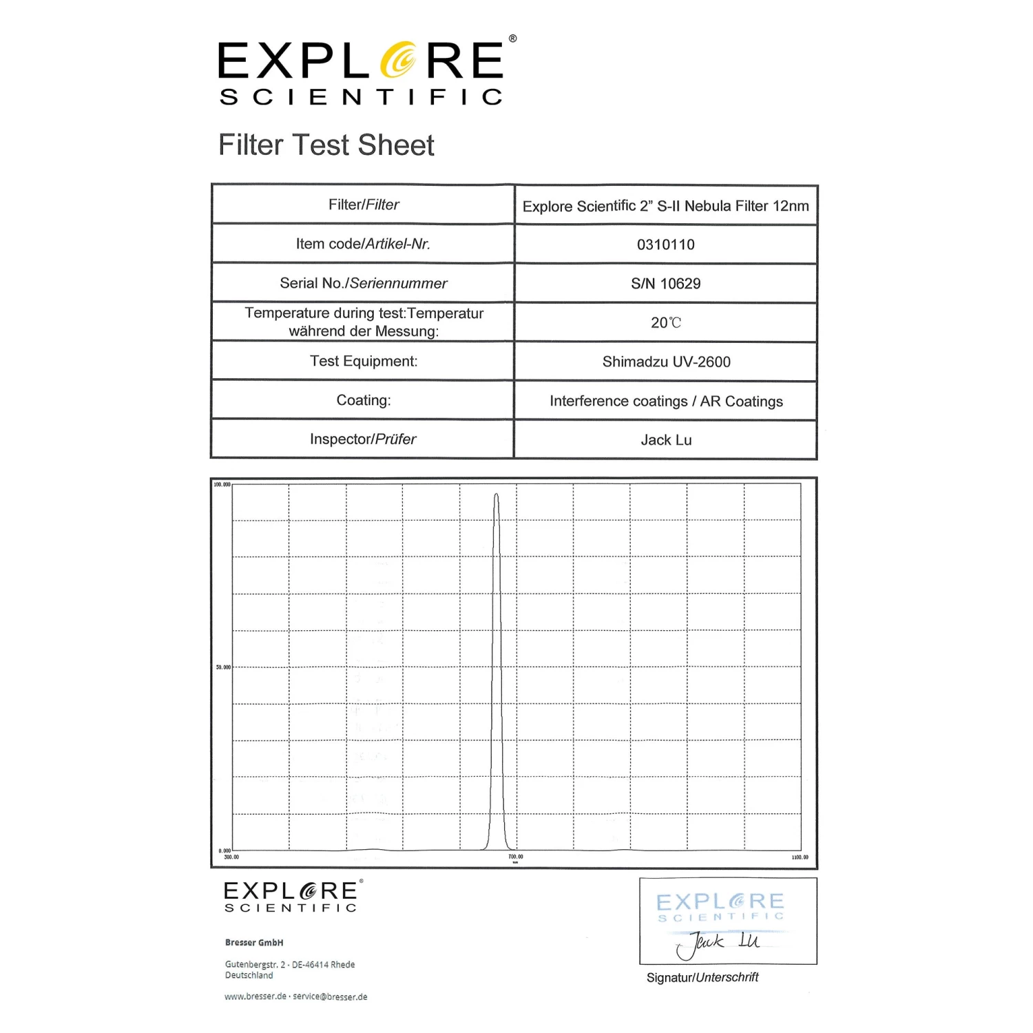 Nebula Filter S-II 2-inch 12nm - Image 3